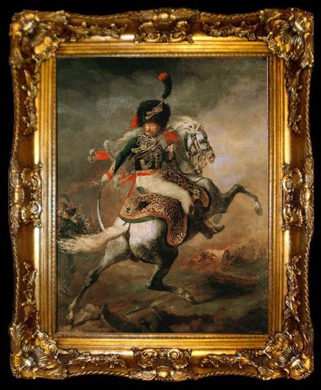 framed  Theodore   Gericault Officer of the Imperial Guard (The Charging Chasseur) (mk09), ta009-2